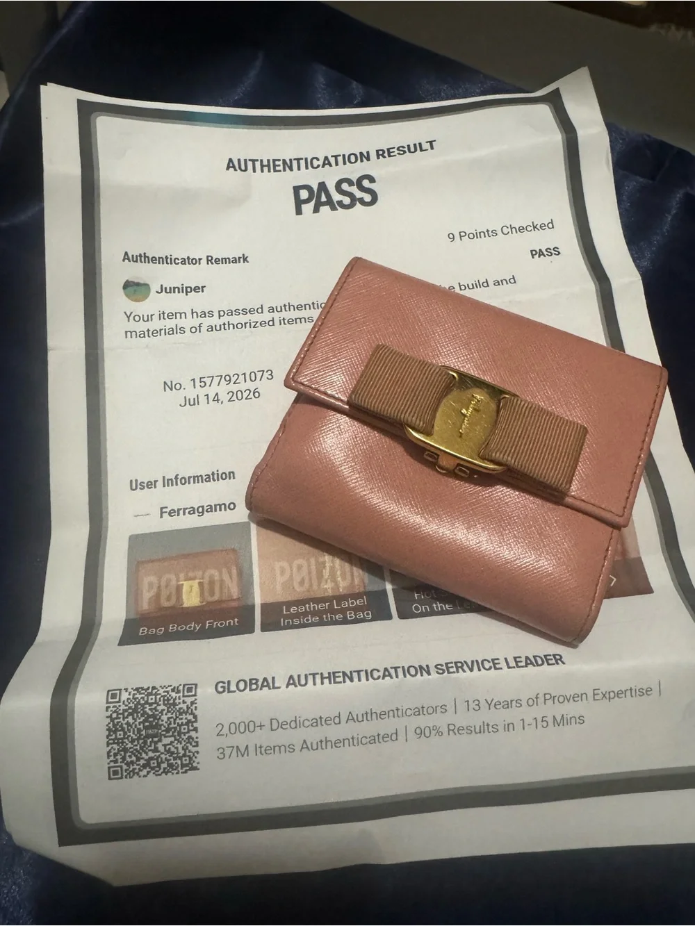 Salvatore Ferragamo Pink Rose Vara Bow Leather Wallet - EUC (COA included)